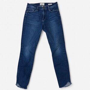FRAME Le Skinny de Jeanne Jeans – Dark Wash – Size 30 – Raw Hem